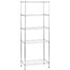 Amazon Basics Scaffaliera a 5 ripiani stretti, altezza dei ripiani e piedini di livellamento regolabili, peso massimo 453 kg, Cromo, 34 x 58.9 x 152.5 cm (D x W x H)