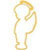 Nellie's Choice, Fustella di Forma Angelo Ragazzo, 8.6 x 4 cm, per Creare Biglietti, Natale, Scrapbooking, Fai da Te, DIY, Giallo, 8,6 x 4 cm