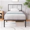 Zinus Justin Letto Singolo 80x190 cm - Letto 80x190 - Durevole base in metallo con testata - Altezza 30cm - Rete a doghe in metallo inclusa - Spazio di archiviazione sottostante - Design moderno -Nero