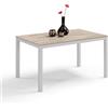 REDÒKASA Tavolo da pranzo allungabile 130x80 modello GIOTTO MADE IN ITALY con allunga laterale 40 cm per sala da pranzo, cucina e soggiorno, design moderno (Quercia)