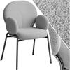 TecTake® 1 Poltrona Salotto Stile Scandinavo con Braccioli, Poltrona Relax con Morbida Imbottitura, Tessuto Bouclé, Gambe in Acciaio, Comoda Poltroncina Imbottita da Lettura - Grigio Chiaro