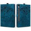 Rosbtib Custodia per Samsung Galaxy Tab S9 FE/ S9 2023/ S8 2022/ S7 2020 Flip Cover in Pelle PU Stand TPU Portafoglio con Slot per schede per Galaxy Tab S9 FE/ S9/ S8/ S7, Gatto Blu