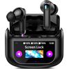 QXUFV Cuffie Bluetooth, Auricolari Bluetooth 5.4 Stereo HiFi, ANC/ENC Cancellazione Rumore Cuffie Wireless, 48 Ore Cuffiette Touch Screen con Equalizzatore, In Ear Cuffie Senza Fili IP7 Impermeabile, nera
