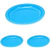 GIO'STYLE Piatto Piano in Plastica Alimentare | Ø 25,5 cm | Turchese | Made in Italy | Perfetto per Feste, Picnic, Campeggio | Linea Trippy (Confezione da 3)