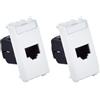Vimar 19339.11.B Presa Rj45 Netsafe Cat 5E UTP, Bianco (Confezione da 2)