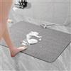 AUAUY Tappetino Doccia Antiscivolo, 60 x 40cm PVC Luffa Tappetino Bagno, Tappetino da Bagno in Morbido Luffa Antimuffa, Tappetini da Bagno Lavabili e Ad Aasciugatura Rapida, Grigio
