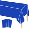 MORAINJAY 3pz Tovaglia Blu Scuro in Plastica, 137x274cm, Tovaglia Rettangolare per Compleanno, Laurea, Feste Maschili, Decorazioni Tavola