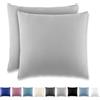 REDKEY Coppia di Federe 40 x 40 cm, Set di 2 Tessuti per Cuscino Letto, con Cerniera Nascosta, 100% Microfibra è morbida e traspirante， Grigio chiaro