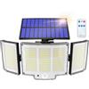 Haokiang Faretto LED Da Esterno Solare 348LED Faro Led Esterno Con Pannello Solare Con Accumulatore 270° Luci Solari Da Giardino 3 Modalità Faretti Solari a LED Da Esterno Lampione