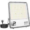 Willpower Faro LED Esterno 400W Faretti LED 6000K Bianco Con Spina | Proiettore LED 40,000lm, Impermeabilità IP66, Luce per Giardino Garage Cortile Officina Patio Terrazza