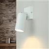 Licht-Erlebnisse Applique Acciaio inox Alluminio Bianco Camera da letto Soggiorno H:16 cm GU10 mirato flessibile Lavoro Lettura Faretto da parete Ufficio LEO