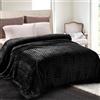 Whale Flotilla Coperta Pile Con Motivo Chevron, Calda Coperta per Divano e Letto in Flanella Morbida, Accogliente e Leggera per Tutte le Stagioni, 220 x 240 cm, Nero