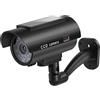 DELURA Telecamera di sicurezza solare Telecamera fittizia Sicurezza esterna Pannello solare Simulazione telecamera finta Proiettile for interni Monitor luce LED Sicurezza domestica Impermeabile Sicurezza dom
