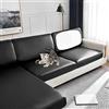 YWQJL Copridivano 3 Posti con Penisola Pu Pelle Copridivano Elasticizzato Copridivano con Braccioli 3/4/2/1 Posti Impermeabile Separati,Black-Large1Seater(65-85cm)