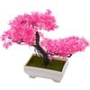 ReachMall Albero di pino artificiale in vaso, pianta bonsai realistica, decorazione per ufficio e casa (rosa)