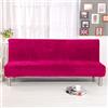 Odot Copridivano, Copridivano Velluto Ispessito Senza Braccioli, Colore Solido Copri Divano Universale Copridivani Elastica per Mobili Soggiorno (Rosa,M(160-190cm))