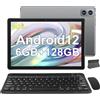 SEBBE WOZIFAN Tablet 10 pollici Android Tablet PC 6GB RAM + 128GB ROM + TF 512GB Octa-Core 2.0 GHz, | 8000mAh | 1280 * 800 Pixel | 5MP + 13MP | 5G WiFi | Bluetooth5.0, Tablet con tastiera e mouse Grigio