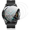 Vauki 4 Pezzi Vetro Temperato per Huawei Watch GT 2 46mm/GT 3 46mm, Durezza 9H Pellicola Protettiva, Antigraffio Senza Bolle Ultra HD Chiaro Installazione Facile Sensibile al tocco Vetrino Protezione