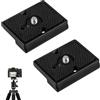 Qneneam 2 Pezzi 200PL Piastra Treppiedea per Manfrotto, 200PL-14 Piastra Sgancio Rapido, Vite 1/4 Supporto Universale per Fotocamera Compatibile con Treppiedi Manfrotto e Altri Modelli Leggera e Resistente