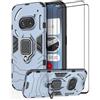 DERHAN Cover per Nothing Phone 2a / 2a Plus con 2 Pezzi Vetro Temperato, Custodia Protettiva Resistente Antiurto Robusta Case con Supporto - Marino