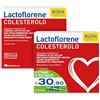 LACTOFLORENE Colesterolo, Fermenti Lattici con Probiotici, Fieno Greco, Riso Rosso, Colina, Niacina, Bergamotto, Senza Glutine Senza Lattosio - Integratori Adulti (2 Pack 20+20 Bustine)