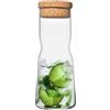 KROSNO Caraffa in vetro con sughero naturale | 1000 ml | Collezione Splendour | Acqua e succhi di frutta | Compleanno, festa, ristorante | Lavabile in lavastoviglie