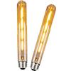 BAISHICHENG 2 Confezioni T30 E27 Lampadina LED a Tubo Lungo,Lampada Tubolari Decorativa Retrò Edison 4W T30 Illuminazione a Filamento Bianco Caldo 2700K(225mm)