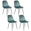 HOME DECO FACTORY HD67031 Set di 4 sedie in Velluto Cotele Giulia Sedia da Tavolo Seduta Salotto Sala da Pranzo Ingresso Camera mobili, Metallo, Anatra Blu, 54 x 85 x 44 cm