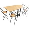 WELL HOME MOBILIARIO & DECORACIÓN Set 'Libro' da Tavolo e Quattro sgabelli in Legno e Metallo, Melaminico, Grande