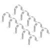PATIKIL 13,9/75mm Rigido Tubo Fascetta Morsetto 10pz 304 Inox Acciaio Due Fori U-forma Tubo Clip Fermatubo Supporto per Fissaggio Tubi