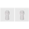 La Briantina Anfora Vasetto con Supporto Adesivo per Loculo Cimiteriale, Portafiori Piccolo in Plastica Bianca, 8.5x4 cm (Confezione da 2)