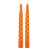 Cereria Di Giorgio - 3 Candele Tortiglione laccate - Diametro 2.2 cm Altezza 21 cm - Colore Arancione - Durata 5 ore - Standard per candelabro - Home Decor Collection