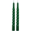 Cereria Di Giorgio - 3 Candele Tortiglione laccate - Diametro 2.2 cm Altezza 21 cm - Colore Verde scuro - Durata 5 ore - Standard per candelabro - Home Decor Collection