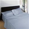 Burrito Blanco | Set di lenzuola | misto cotone | per letto singolo da 120 cm (+misure disponibili) | 3 pezzi (sopra, federa per cuscino e lenzuolo con angoli) | colore celeste 241 (120 x 190/200 cm)