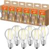 LEDVANCE Lampada a risparmio energetico a LED, lampadina a filamento di vetro, E27, bianco caldo (3000K), 4 watt, sostituisce lampadina da 60W, altamente efficiente, confezione da 6