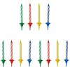 Fackelmann Set da 12 pezzi Candeline Colorate in Cera per Torte con 24 supporti in Plastica, dimensioni 8 cm, colori assortiti (Confezione da 3)