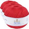 DMC 993A-5-05321 Petra Filato Misura 5, Cotone, Rosso, 9x9x8 cm, 400 unità (Confezione da 3)
