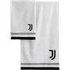 hermet Juventus Asciugamani Bagno, Set 2 Asciugamani Bagno, Asciugamano Viso, Asciugamano Bidet, Prodotto Ufficiale, 100% cotone, Set 2 pezzi, Bianco Nero