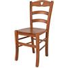 t m c s Tommychairs - Sedia modello Cuore per cucina bar e sala da pranzo, robusta struttura in legno di faggio color ciliegio e seduta in legno