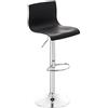 CLP Sgabello Alto Hover in Polipropilene E Metallo I Sgabello Bar Design Regolabile 59-80 CM, Colore:Nero, Materiale Base:Metallo Effetto Cromato