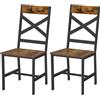 VASAGLE sedie da pranzo, sedie da cucina set di 2, sedie per sala da pranzo, telaio in acciaio, design ergonomico, stile industriale, per soggiorno, sala da pranzo, marrone rustico e nero LDC094B01