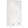 vidaXL Armadio a 2 Ante Hill Range Bianco 89x50x170cm in Legno di Pino