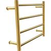 YRUIIA Scaldasalviette Elettrico Oro, scaldasalviette a Torre in Acciaio Inossidabile 304 con 4 Barre riscaldate, portasciugamani elettrici riscaldati, portasciugamani riscaldato a Parete,Plugin