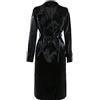 HEYDHSDC Autunno Fresco Lungo Nero Lucido Impermeabile Trench Coat in Pelle Pu per Le Donne 2023 Black M