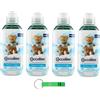 Beni Culinari 4 x Coccolino Ammorbidente Concentrato Delicato e Soffice, ammorbidente concentrato per vestiti molto morbidi, 28 lavaggi, 645 ml + portachiavi Beni Culinari