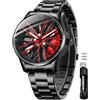 OLEVS Orologi da uomo al quarzo scheletro ruota auto da corsa in acciaio inox casual sport impermeabile luminoso orologio da uomo