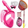 DaddyGoFish Maschera Da Snorkeling Per Bambini | Attrezzatura Da Snorkeling Con Supporto Per Fotocamera | Set Combinato Rete Da Pesca Telescopica E Maschera Per Lo Snorkeling Anti-Nebbia Anti-Perdite