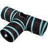 Alnicov Cat Tunnel Toy 3 WayT-Shaped Cat Tunnel Toys Outdoor pieghevole Pieghevole Pet ToyGrandi tubi pieghevoli per tunnel da gioco per interni