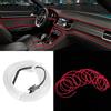 Qiilu Striscia luminosa per interni auto, Striscia luminosa decorativa per auto Modanatura interna Illuminazione Auto LED EL Parti di modifica della lampada fredda(Rosso)
