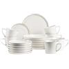 MÄSER, Serie Sita, set di piatti per 6 persone, stoviglie in porcellana bianca con bordo dorato, semplice, elegante, porcellana, bianco